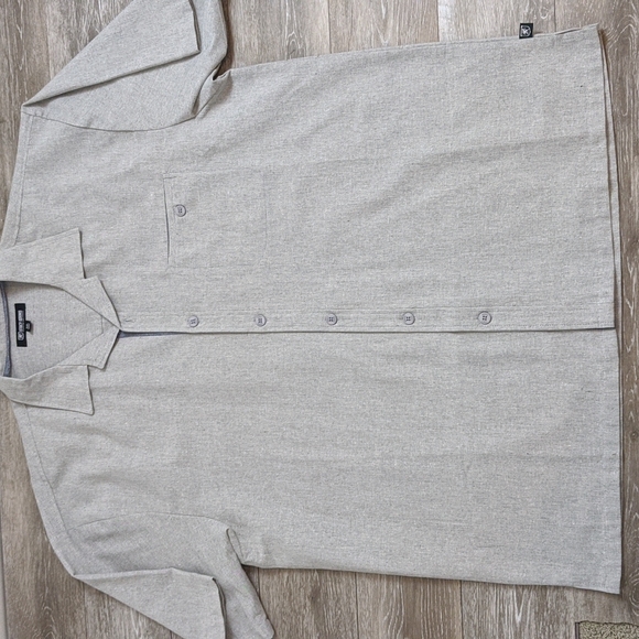 Stacy Adams Other - Stacy Adams Linen Blend Button Down Shirt Gray sz 5X